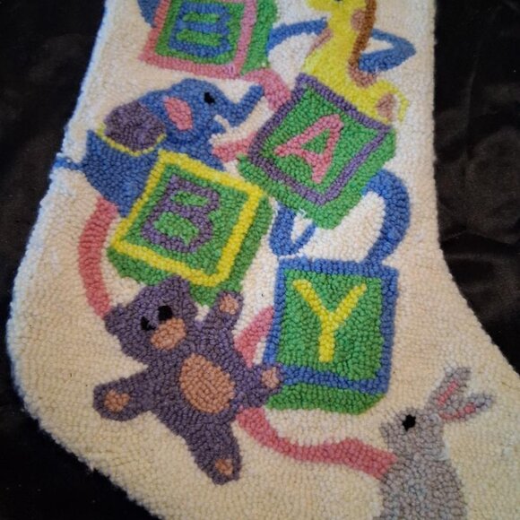 NWT Jingles and Joy Needlepoint Baby Christmas Stocking - Picture 4 of 4